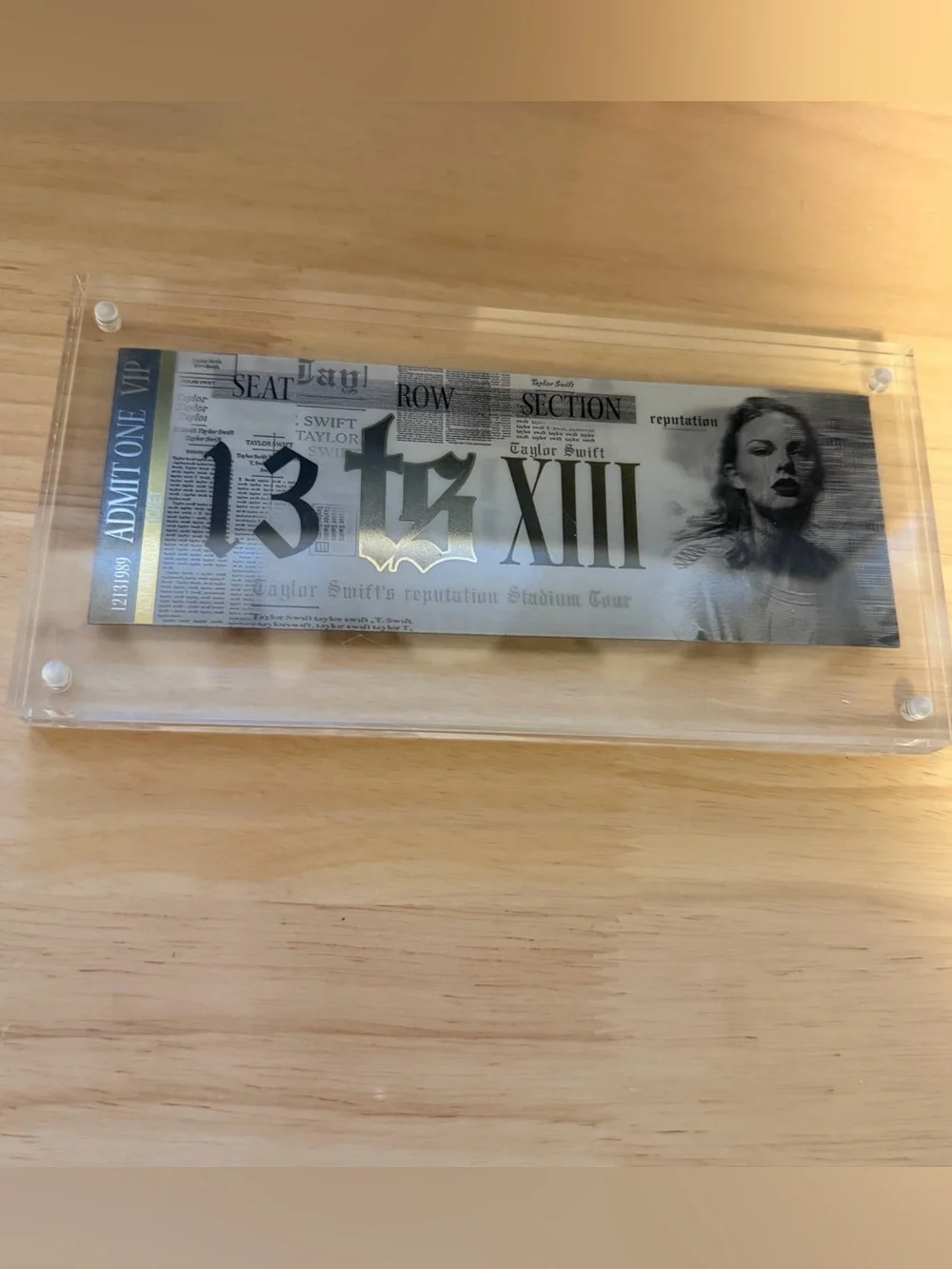Taylor Swift Reputation Stadium Tour VIP Commemorative Holographic Ticket